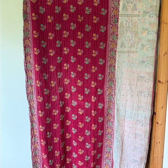 Vintage kantha quilt, twin cotton throw, beach blanket - Picture 4 of 5
